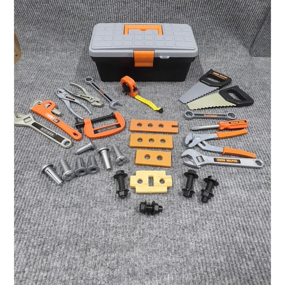 Lot of 29 Black & Decker Good/Crazy Helper Mixed‎ Tools/Box Pretend Kids Play